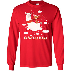 Fa La La La Llama With Chihuahua X-mas Gift ShirtG240 Gildan LS Ultra Cotton T-Shirt