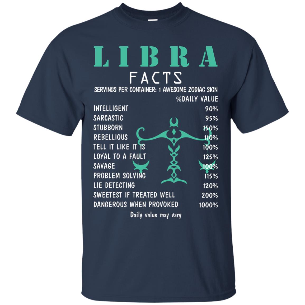 Libra Facts 1 Awesome Zodiac Sign Gift Shirt For Libra Horoscop Navy