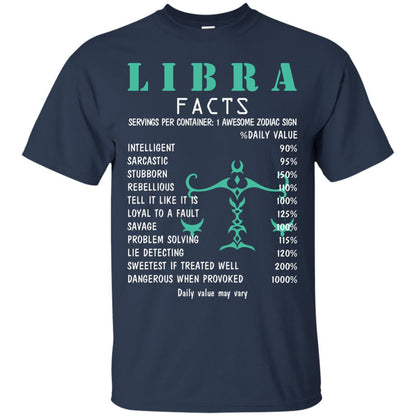 Libra Facts 1 Awesome Zodiac Sign Gift Shirt For Libra Horoscop Navy