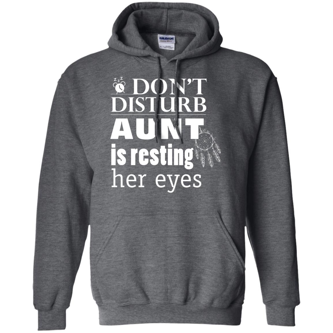 Don't Disturb Aunt Is Resting Her Eyes Funny Auntie Shirt Dark Heather