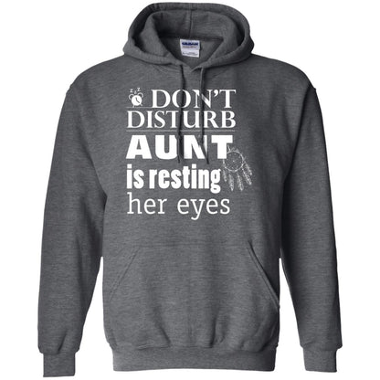Don't Disturb Aunt Is Resting Her Eyes Funny Auntie Shirt Dark Heather