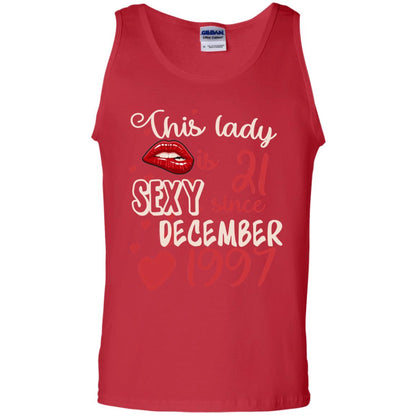 This Lady Is 21 Sexy Since December 1997 21st Birthday Shirt For December Womens Red