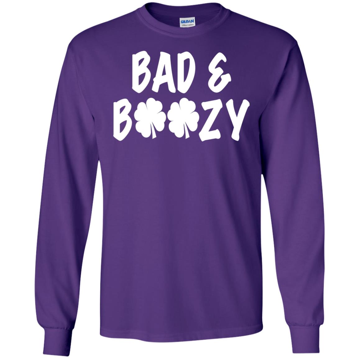 Bad And Boozy St. Patrick_s Day T-shirt Purple