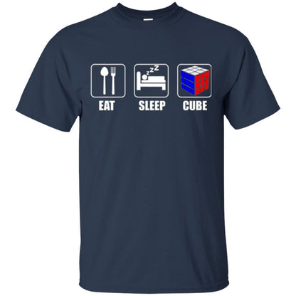 Rubik Lover T-shirt Eat Sleep Cube T-shirt Navy