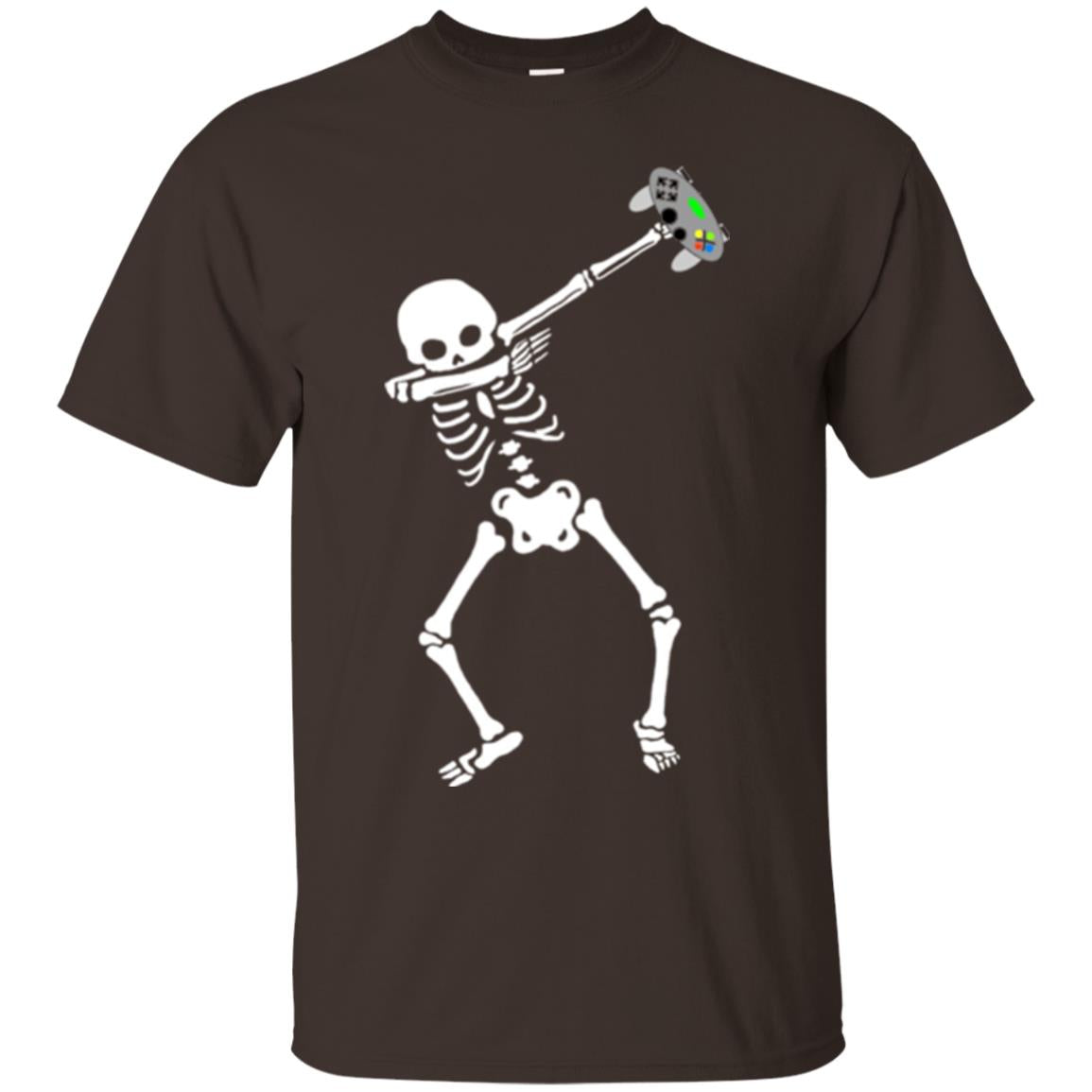 Gamer T-shirt Dabbing Skeleton Dark Chocolate