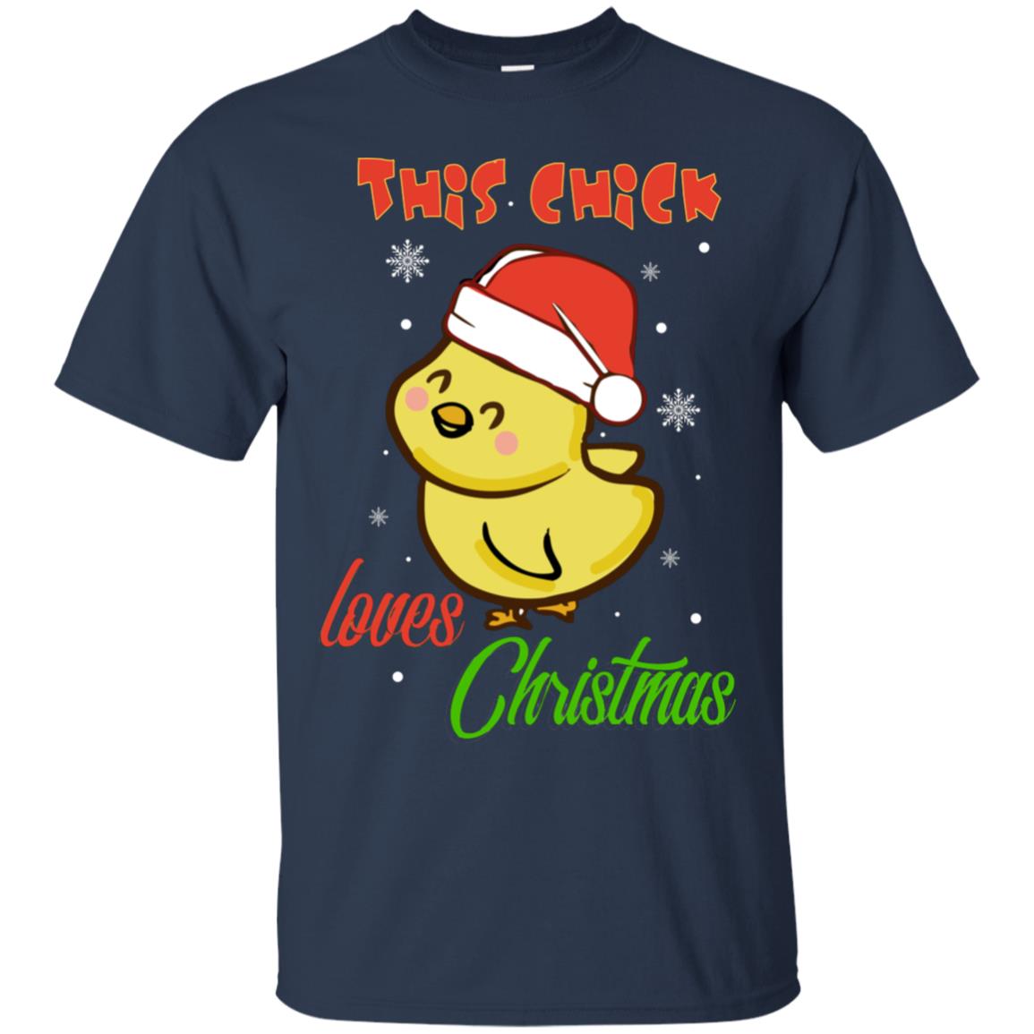 This Chicks Loves Christmas X-mas Gift Shirt Navy