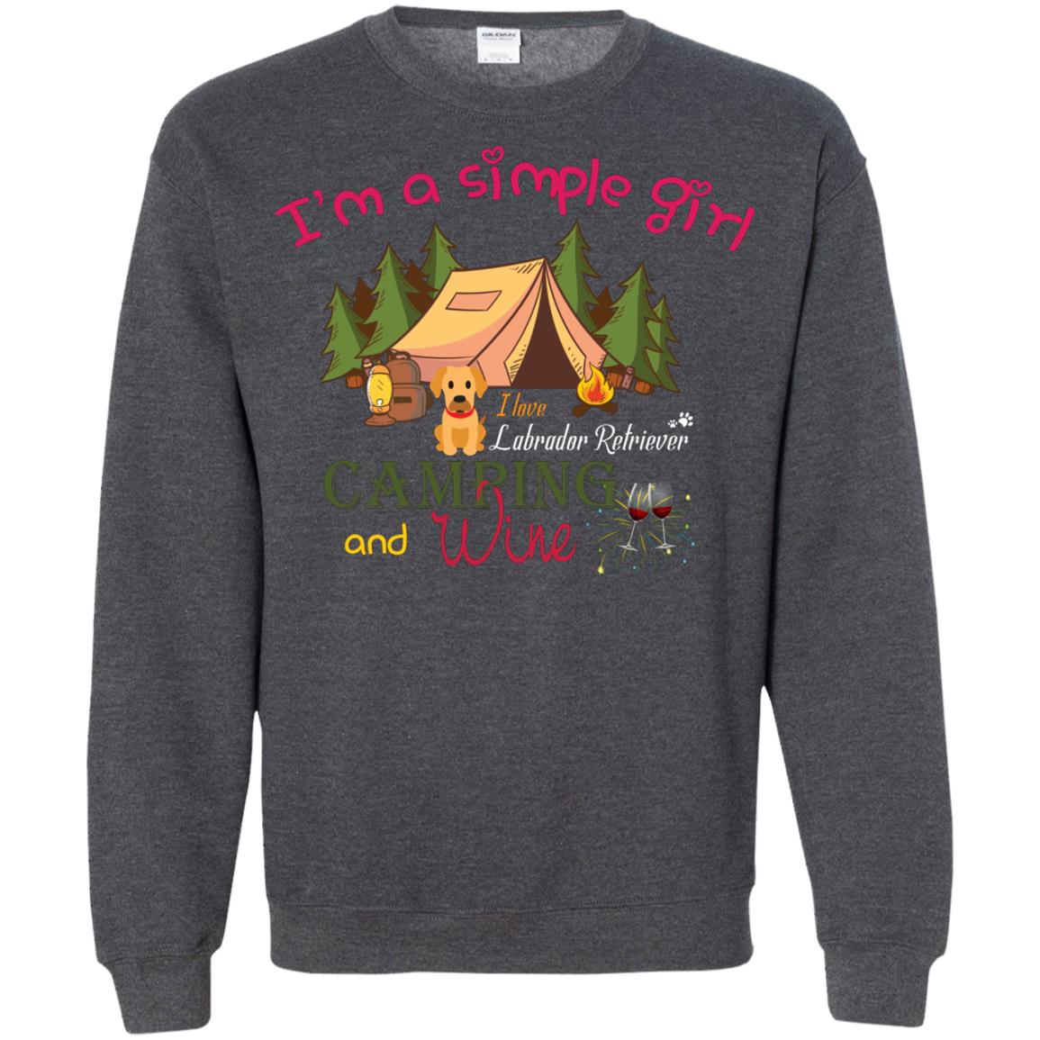 I’m A Simple Girl I Love Labrador Camping And Wine Shirt Dark Heather