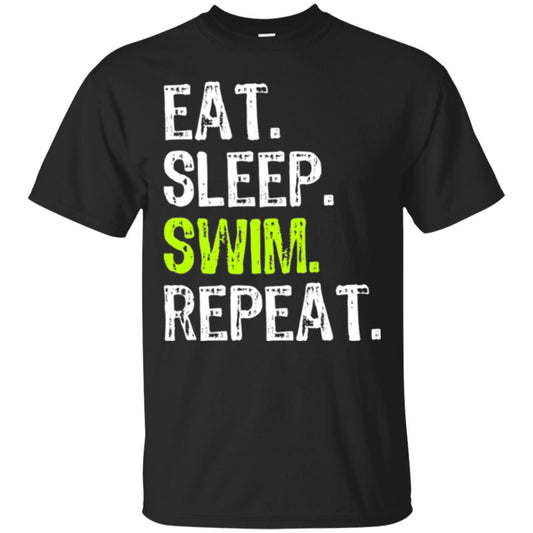 Swim Lovers T-shirt Eat Sleep Swim Repeat Black