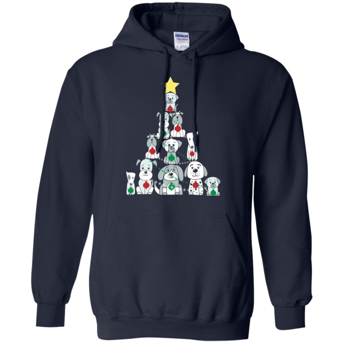Dogs Lovers T-shirt Christmas Tree By Dogs Navy