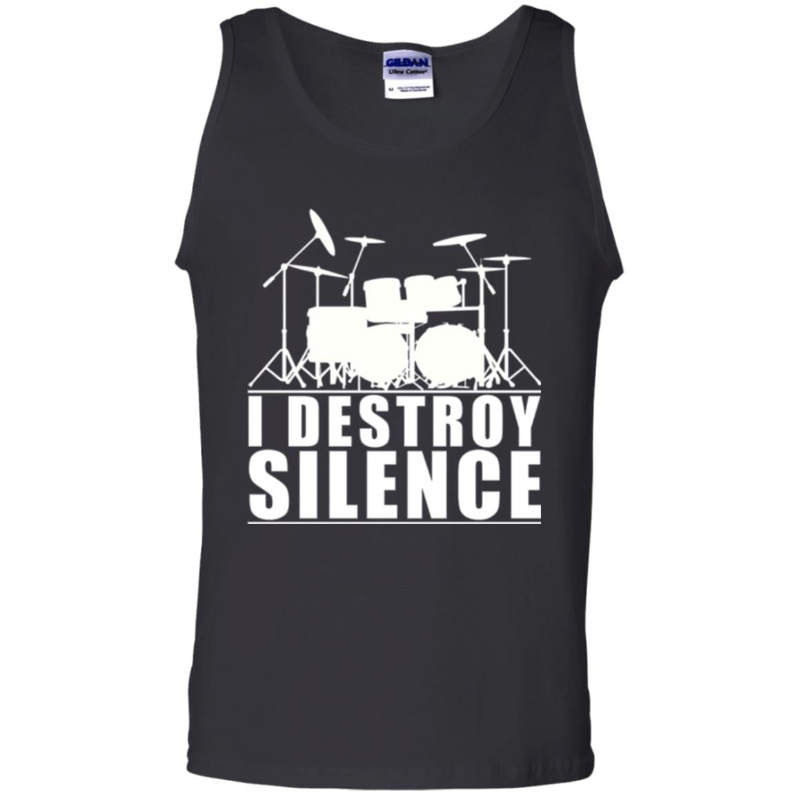 Drums Lover T-shirt I Destroy Silence Black