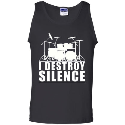 Drums Lover T-shirt I Destroy Silence Black