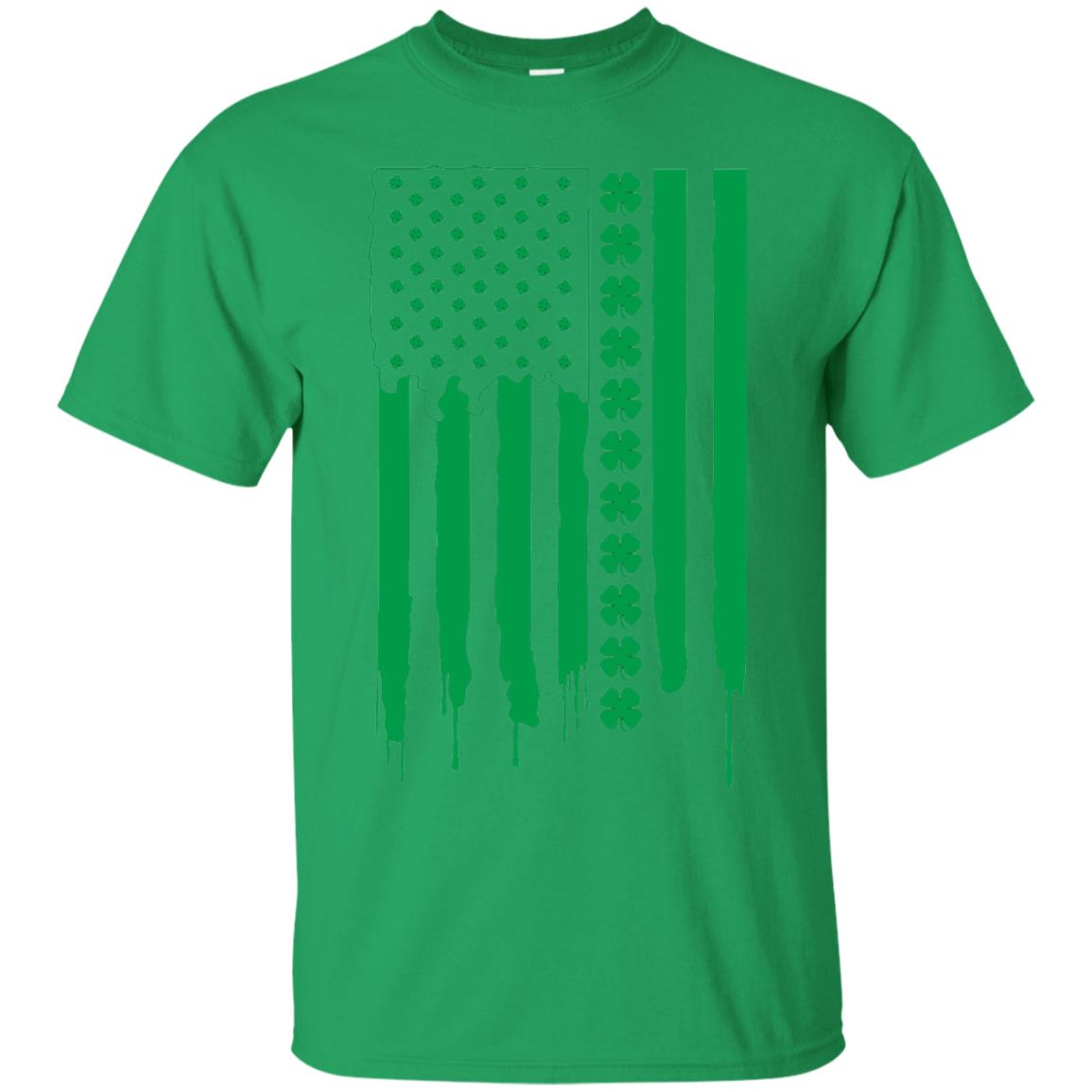 Irish American Flag St Patrick_s Day T-shirt Irish Green