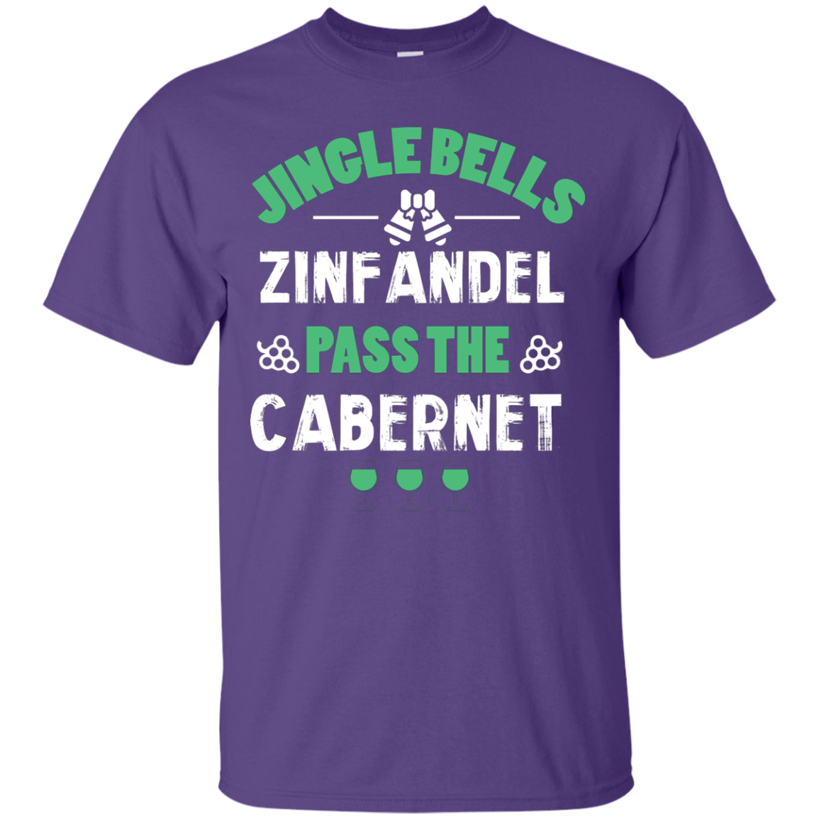 Christmas T-Shirt Jingle Bells Zinfandel Pass The Cabernet Purple