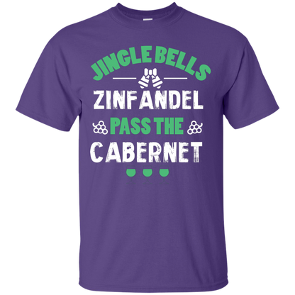 Christmas T-Shirt Jingle Bells Zinfandel Pass The Cabernet Purple