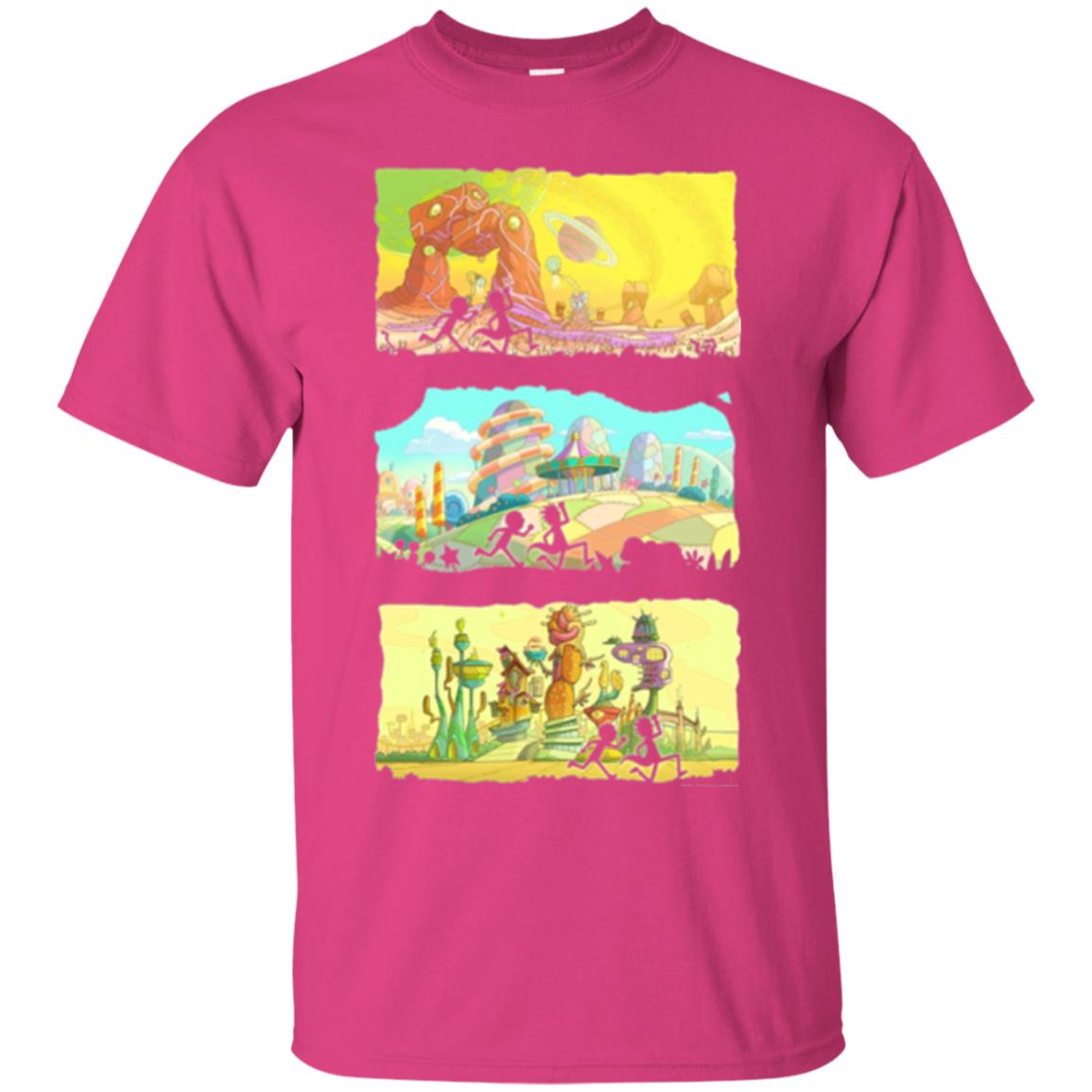 Movie T-shirt Running Silhouettes On Alien Land Heliconia
