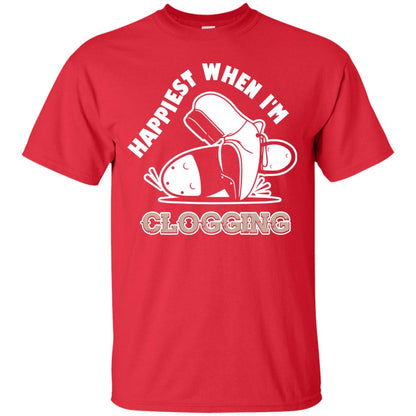 Clogger T-shirt Happiest When I'm Clogging Red