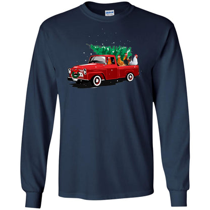 Chickens On Car Merry Christmas Gift Shirt For Mens Womens Navy