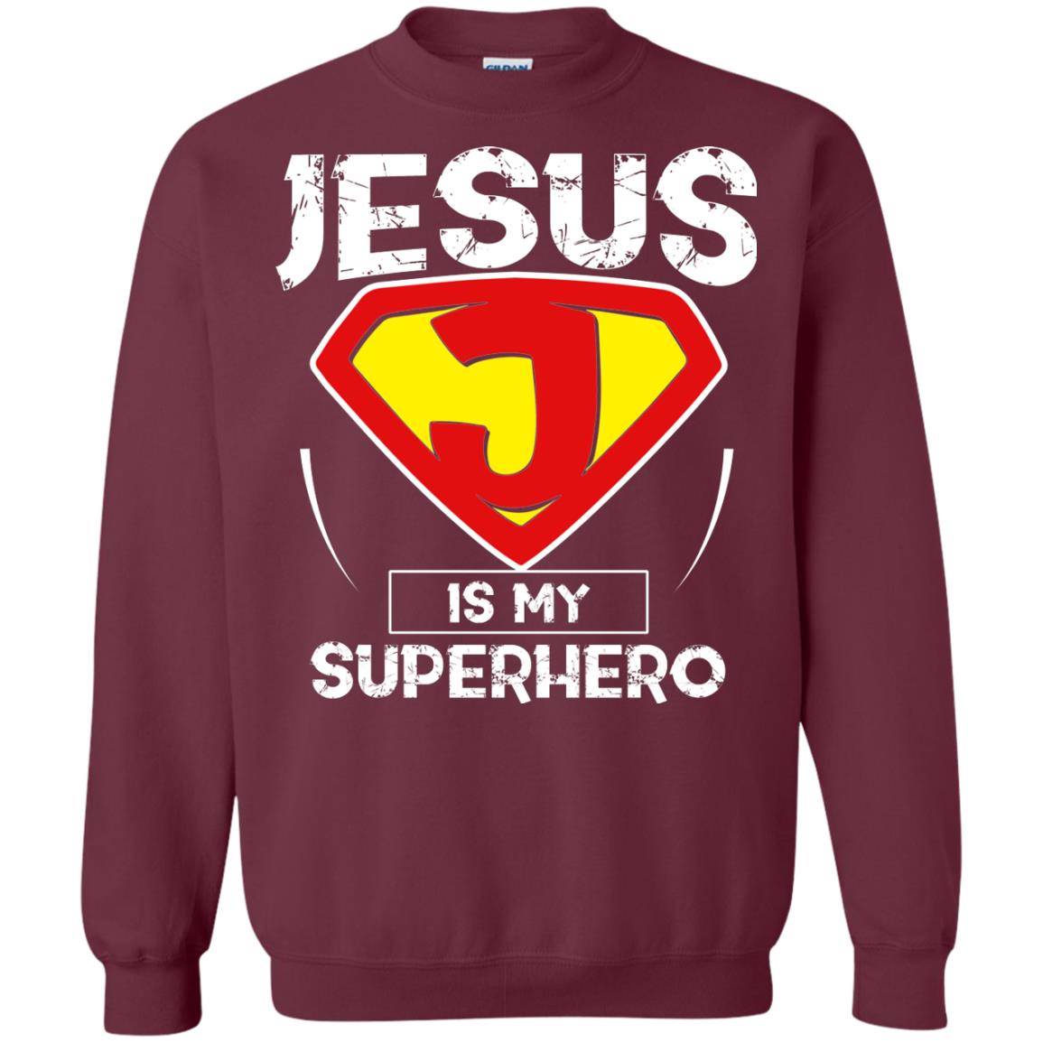 Jesus Is My Superhero Christian Movie Fan T-shirt Maroon