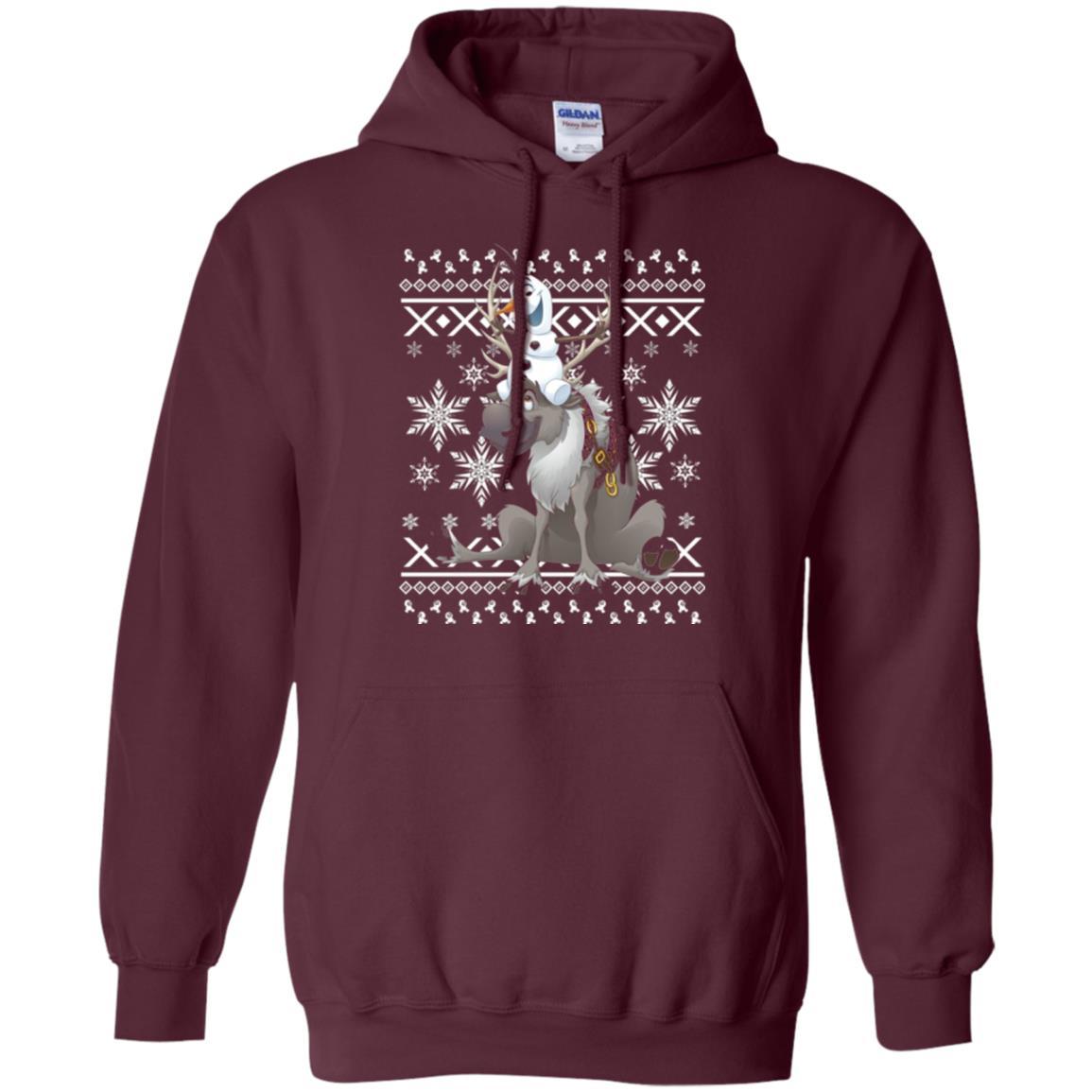 Film T-shirt Frozen Olaf Sven Riding Antler Maroon