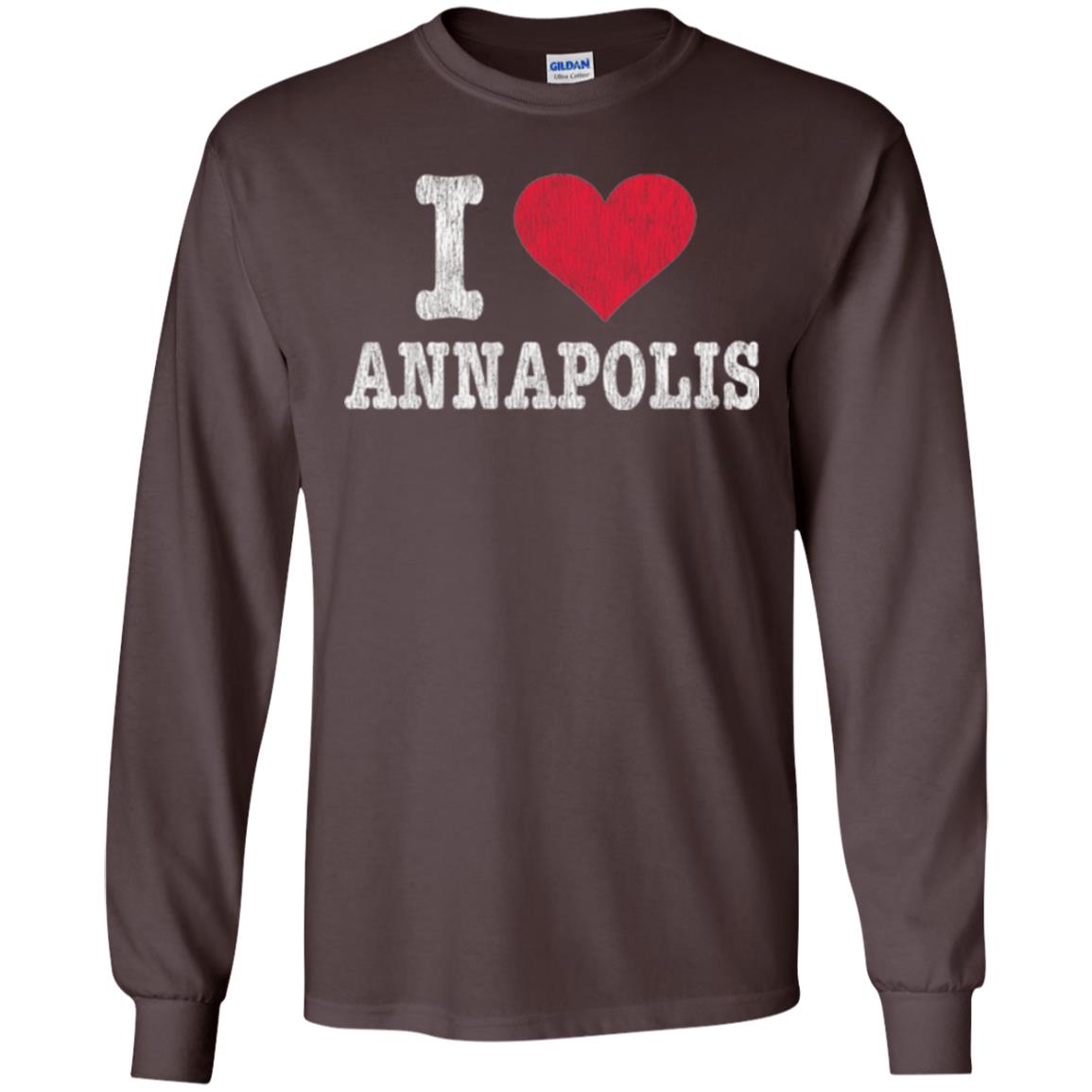 Distressed Retro I Love Annapolis T-shirt Dark Chocolate