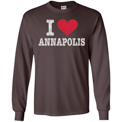 Distressed Retro I Love Annapolis T-shirt Dark Chocolate