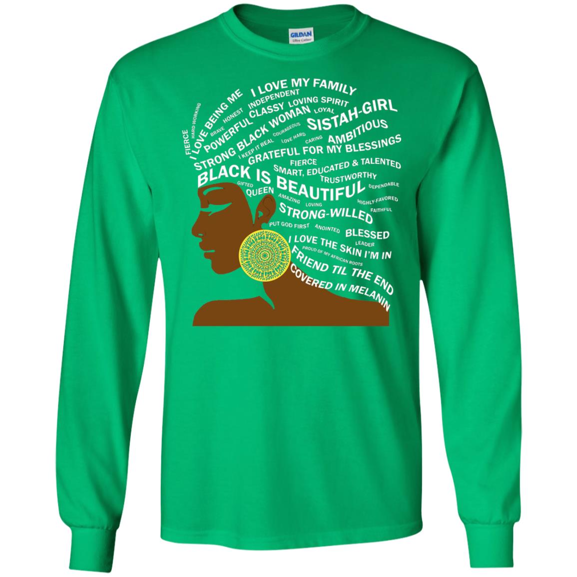 Black Is Beautiful Black History Month Word Art T-shirt Irish Green