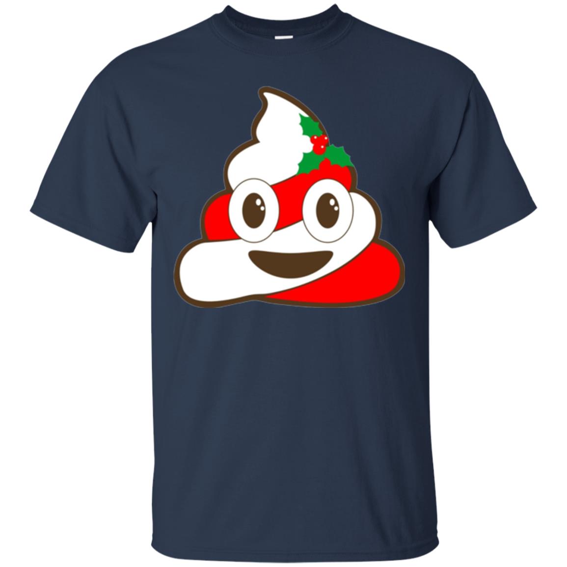 Christmas T-shirt Funny Poop Emojis Navy