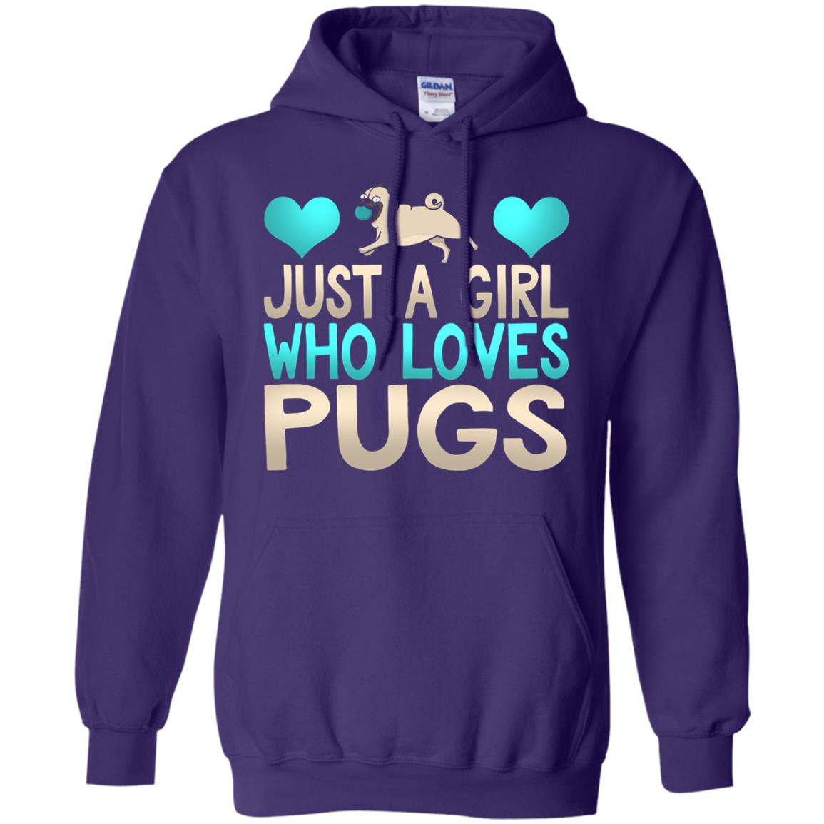 Just A Girl Who Loves Pugs Pup Owner Lover Shirt Purple
