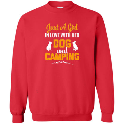 Just A Girl In Love With Her Dog And Camping Dog Lover T-shirt Red