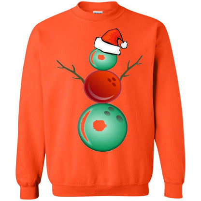 Funny Christmas Shirts Bowling Snowman Orange
