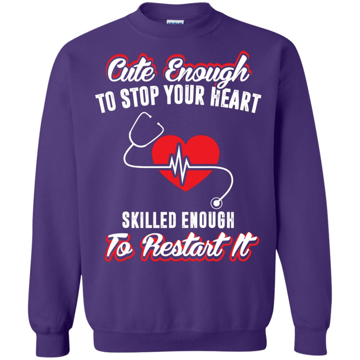 Cute Enough To Stop Your Heart Heart Disease T-shirt Purple