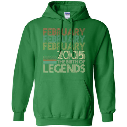 February Retro Classic Vintage 2005 The Birth Of Legends 13th Birthday T-shirt Irish Green