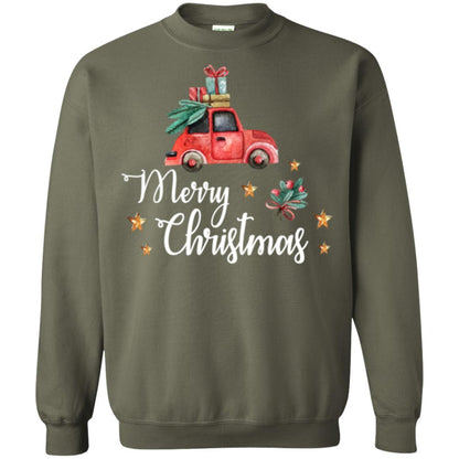 Car Lover T-shirt Merry Christmas T-shirt Military Green
