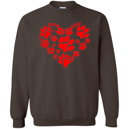 Dog Lover T-shirt Dog Paw Heart Valentine T-shirt Dark Chocolate