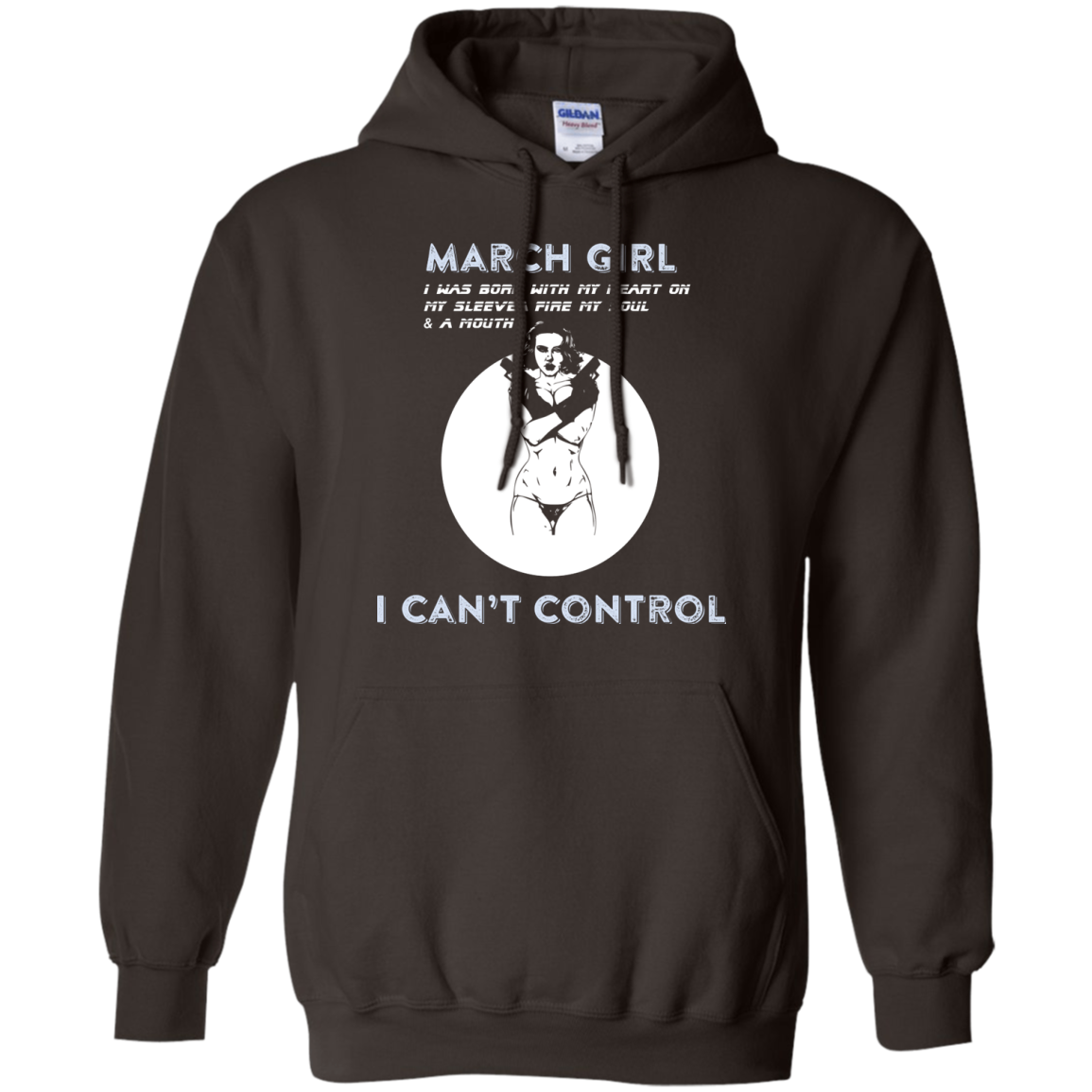 March Girl I Was Born With My Heart T-shirt Dark Chocolate