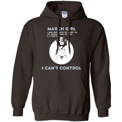 March Girl I Was Born With My Heart T-shirt Dark Chocolate