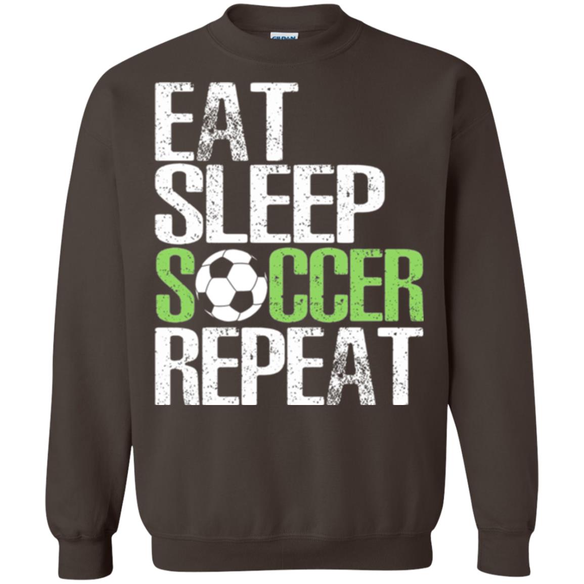 Soccer T-shirt Eat Sleep Soccer Repeat Dark Chocolate