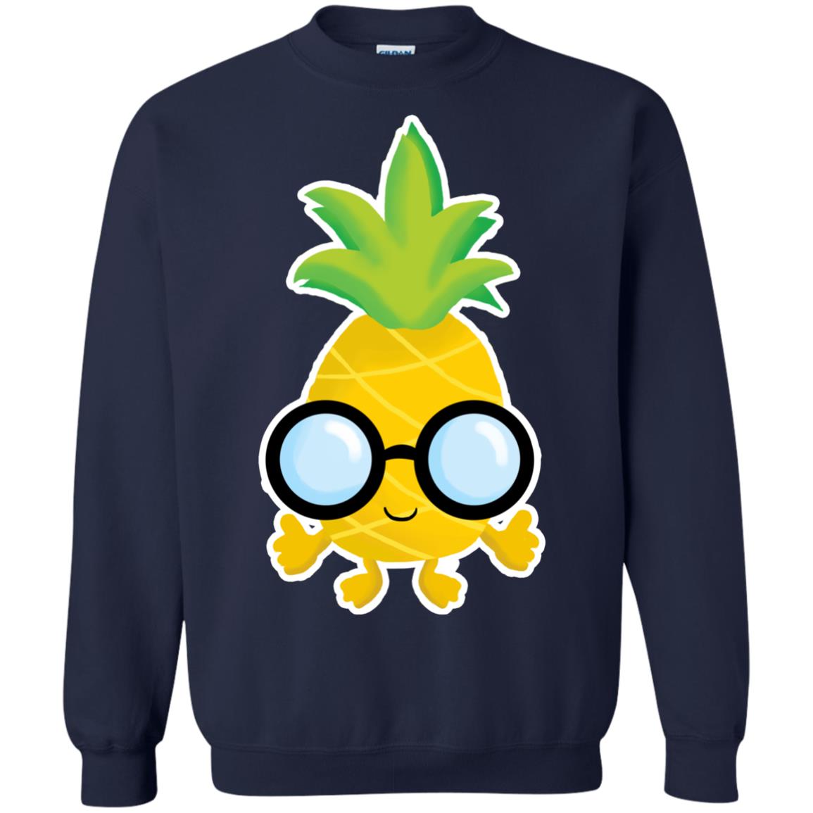 Funny Pineapple With Glasses For Boys Mens Shirt Navy