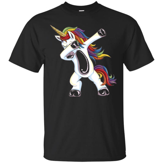 Funny Unicorn T-shirt Dabbing Unicorn T-shirt Black