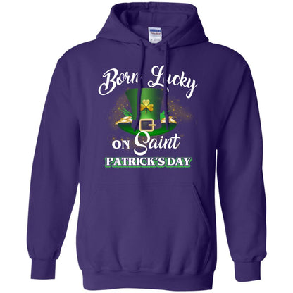 Born Lucky On Saint Patrick's Day T-shirt Purple