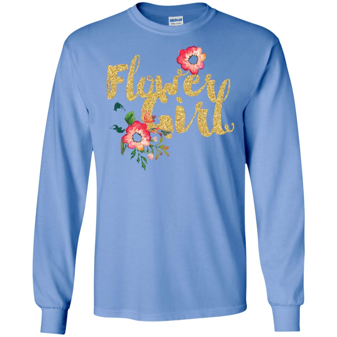 Flower Girl Bridesmaid Wedding Reception T-shirt Carolina Blue