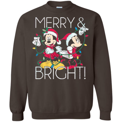 Disney Mickey Mouse T-shirt Merry And Bright Christmas Dark Chocolate
