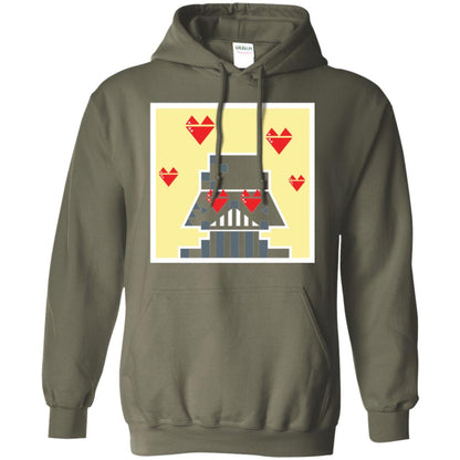 Star Wars Vader Pixel Heart Eyes Valentine_s Graphic T-shirt Military Green