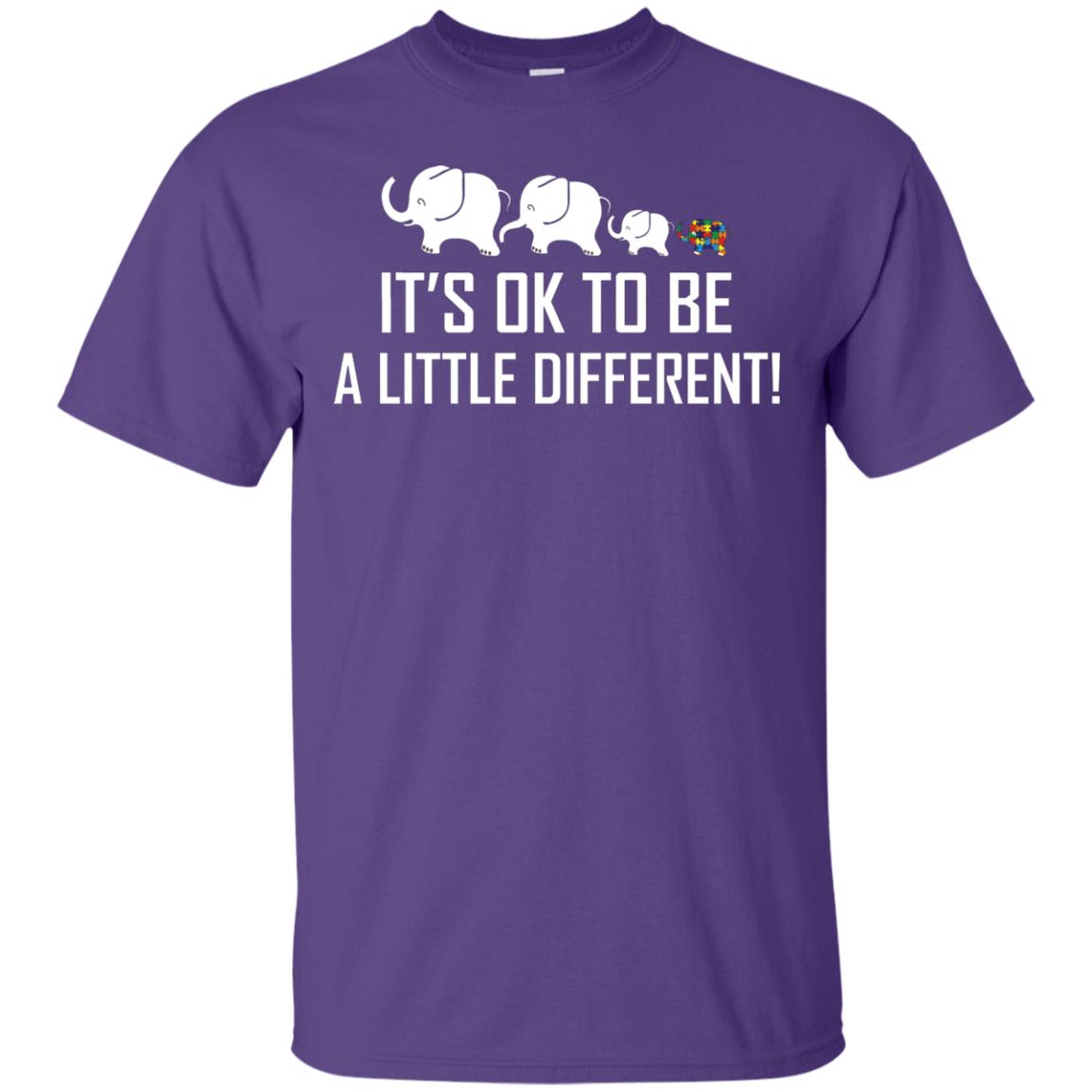 It_s Ok To Be A Little Different Autism Elephant Shirt Purple