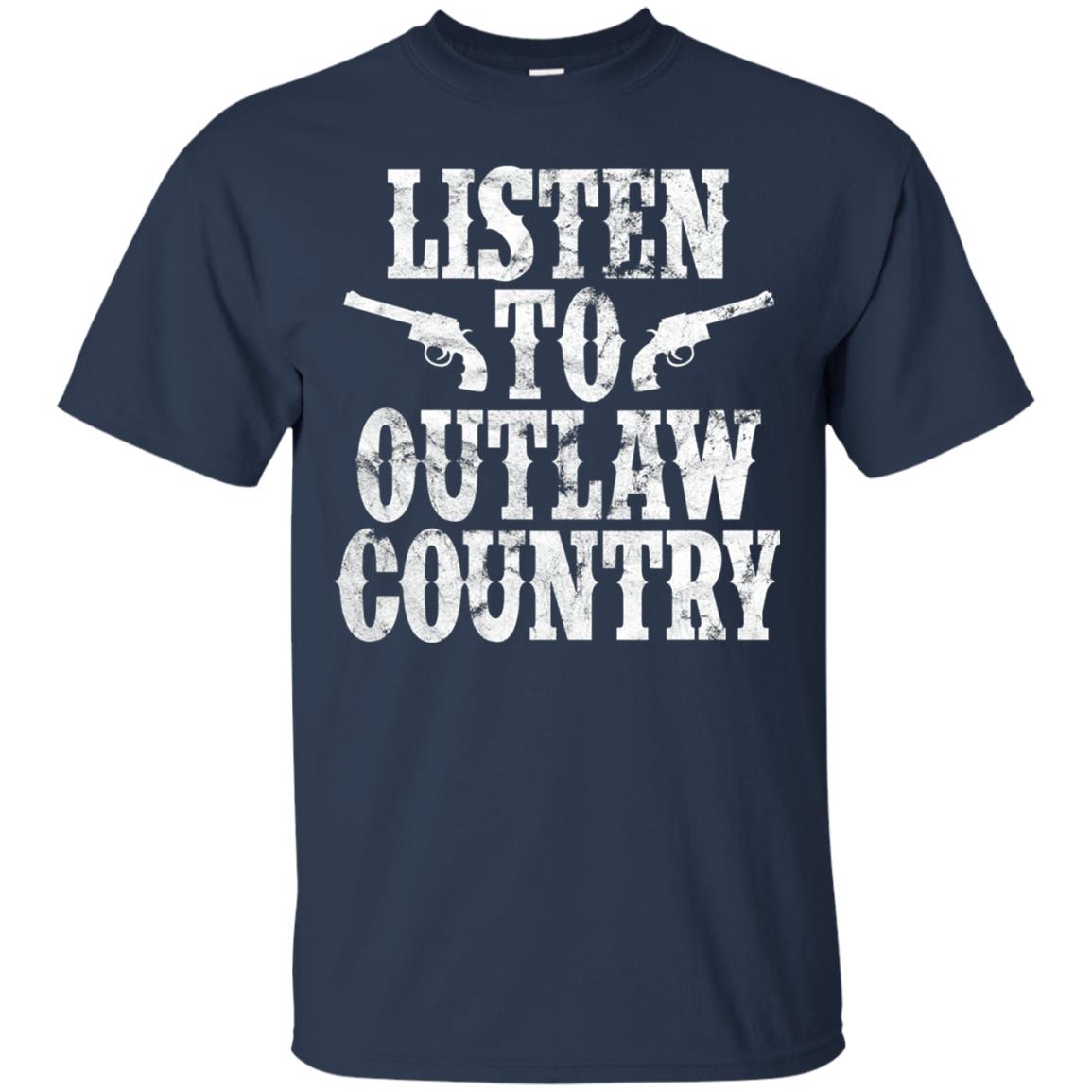 Listen To Outlaw Country Southern Music And Culture T-shirt Navy