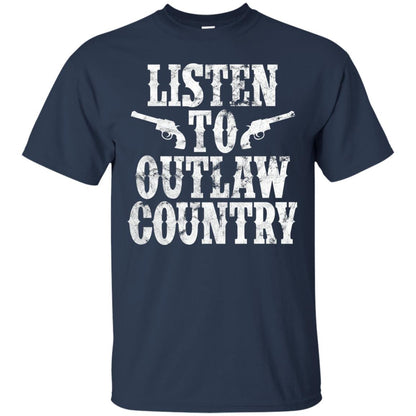 Listen To Outlaw Country Southern Music And Culture T-shirt Navy
