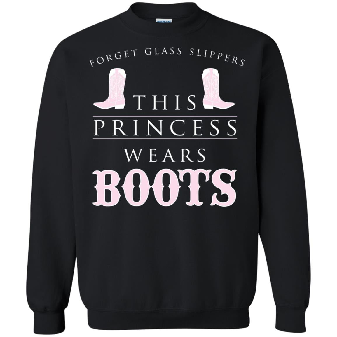 Forget Glass Slippers This Princess Wears Boots T-shirt Black