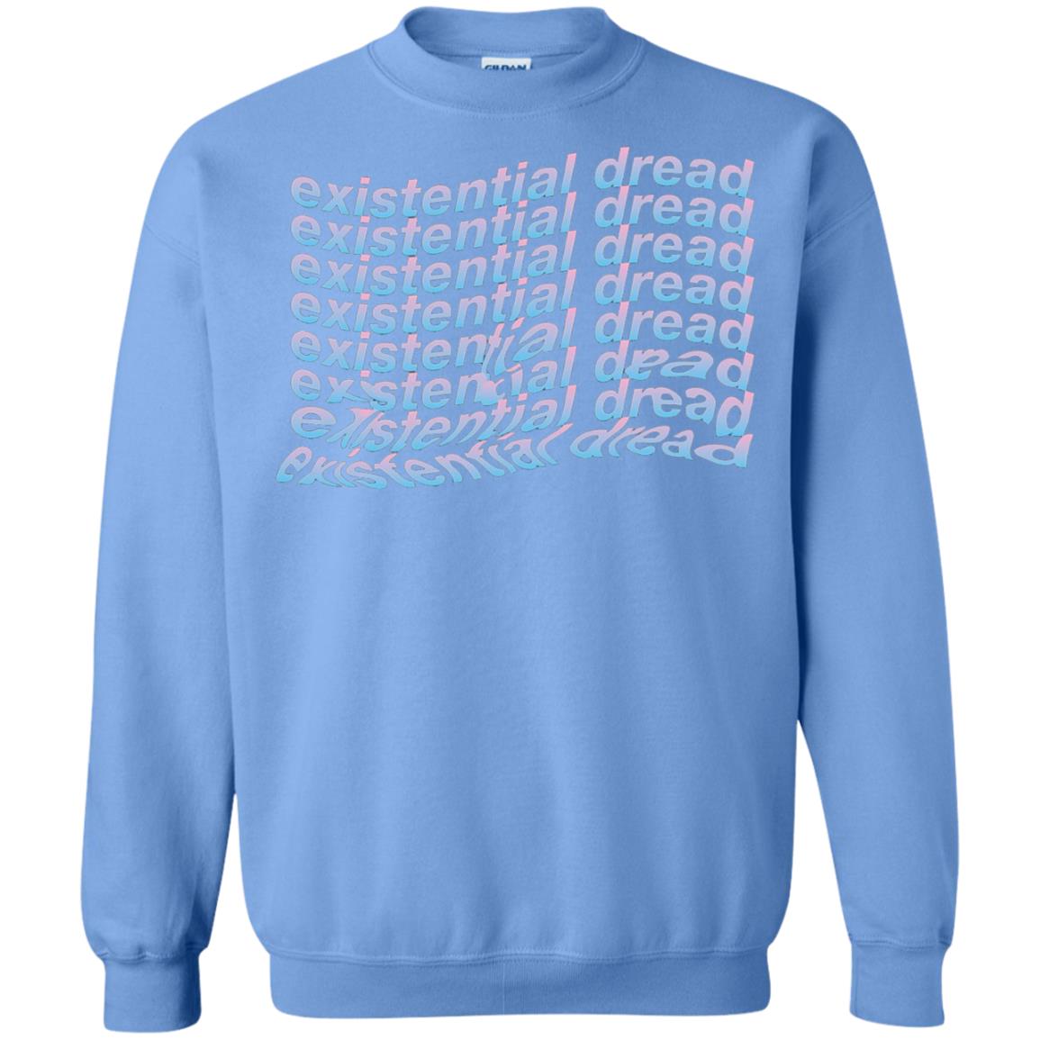 Existential Dread Waves Melting Distortion Aesthetic T-shirt Carolina Blue