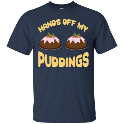 Christmas T-shirt Hands Off My Puddings Navy