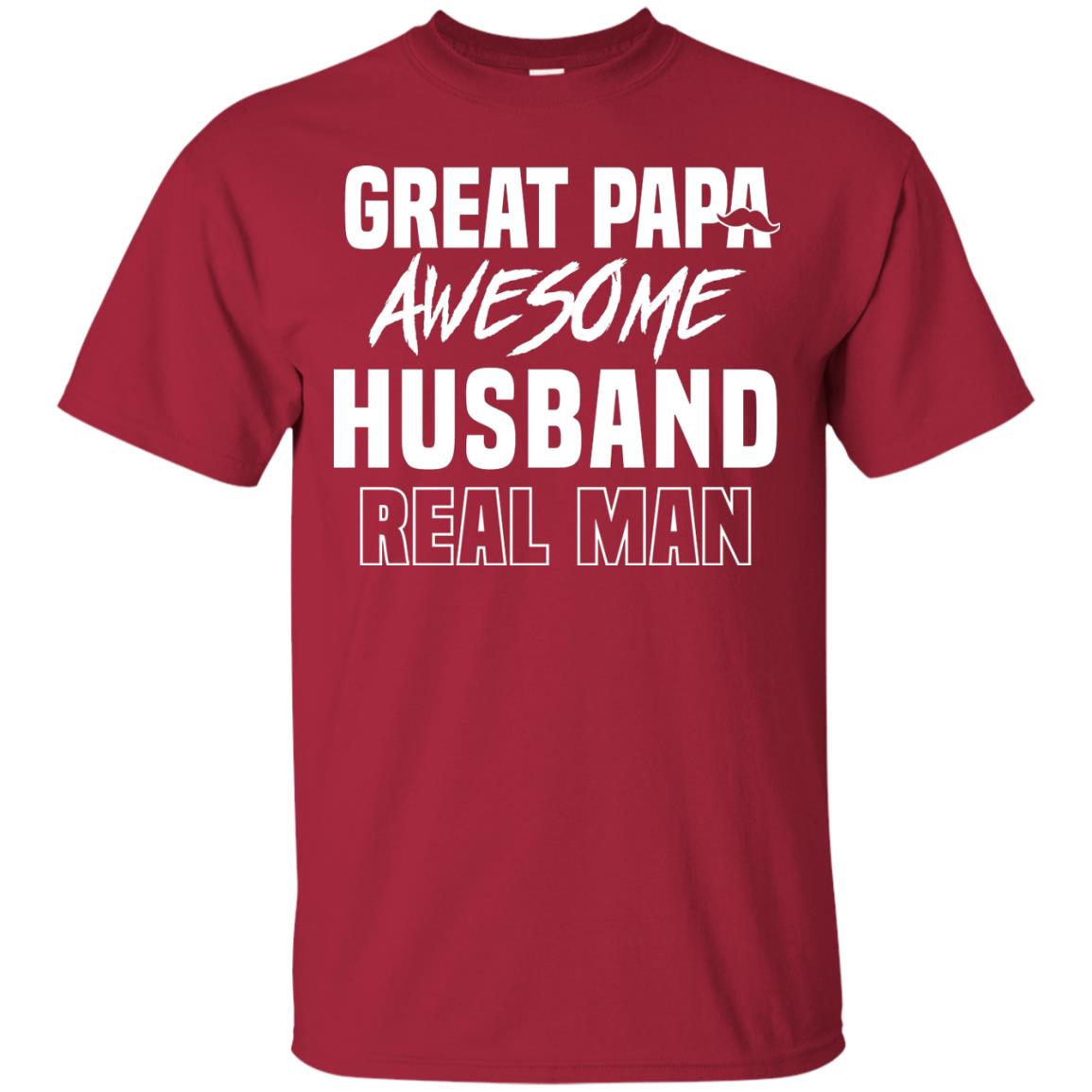 Great Papa Awesome Husband Real Man Father's Day Shirt Cardinal
